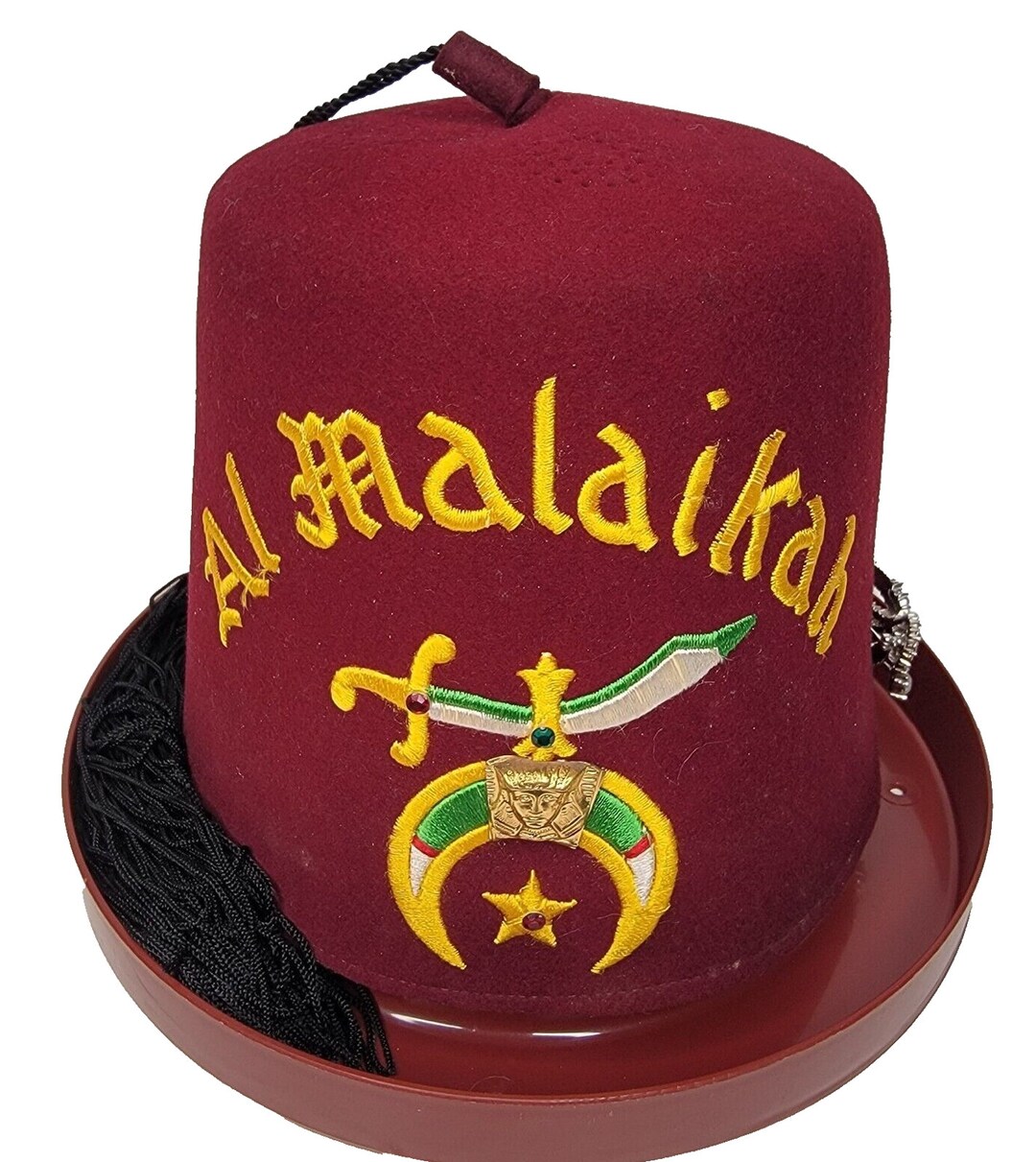 Shriners Fez Hat Al Malaikah California With Rhinestone Etsy