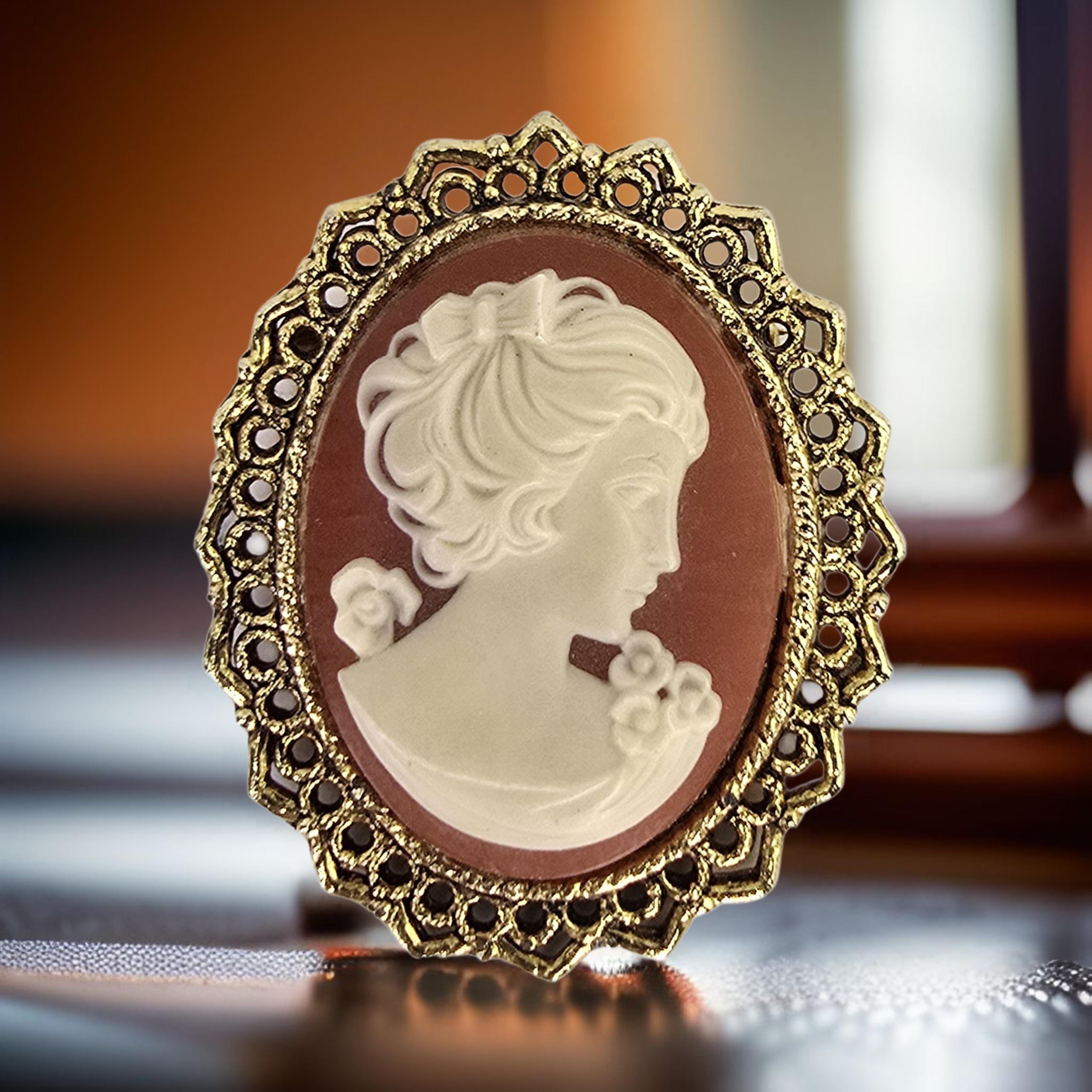 Vintage Midcentury Our Lady of the Snows Cameo Brooch Vintage