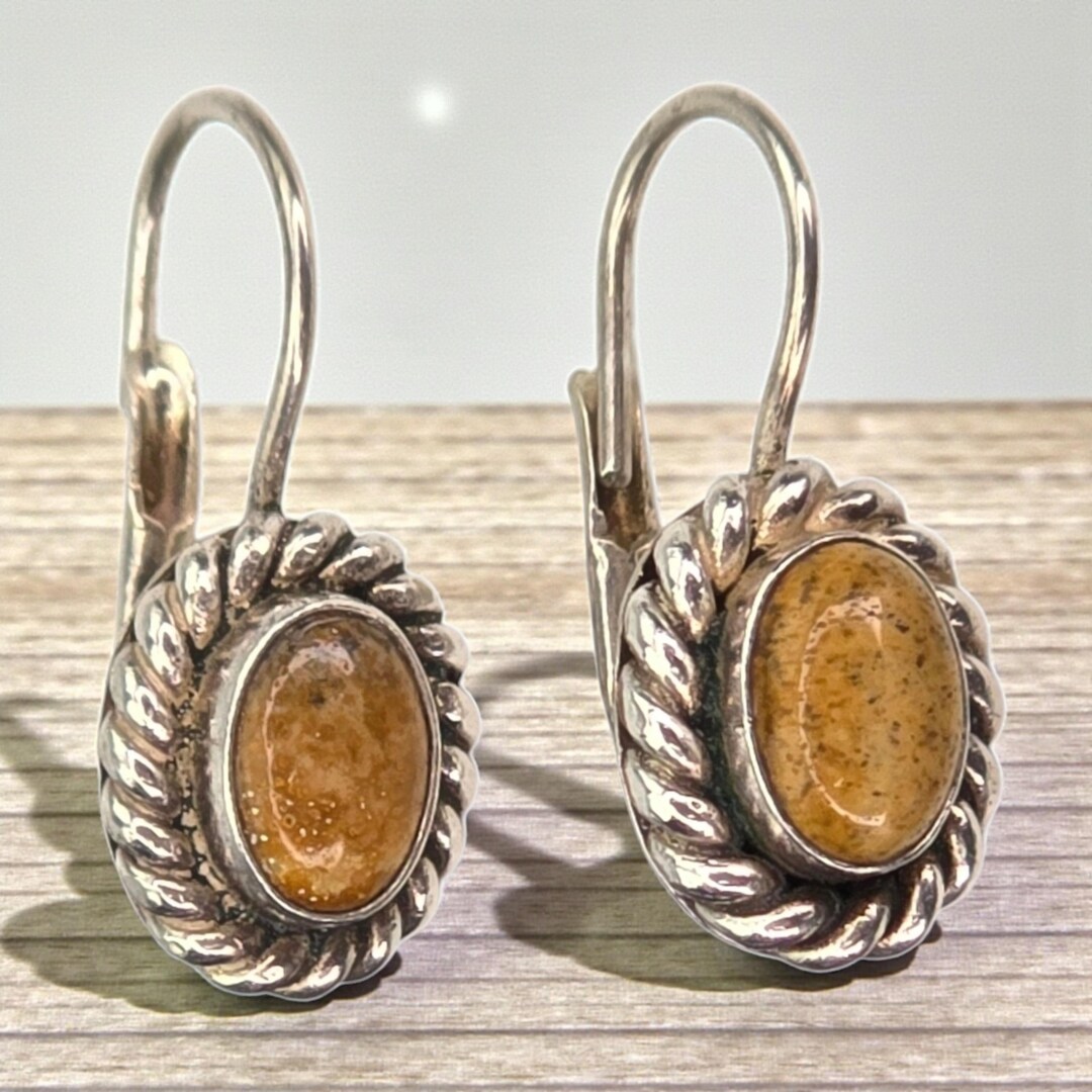Fas Silver Vintage Signed FAS Sterling Silver 925 Natural Jasper Gemstone Stone ...