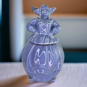 Vintage Blue Cookie Jar Pottery Guild Dutch Girl Cookie Jar Blue Unique Cookie Jar Midcentury Blue Kitchen Decor Farmhouse Kitchen Cannister