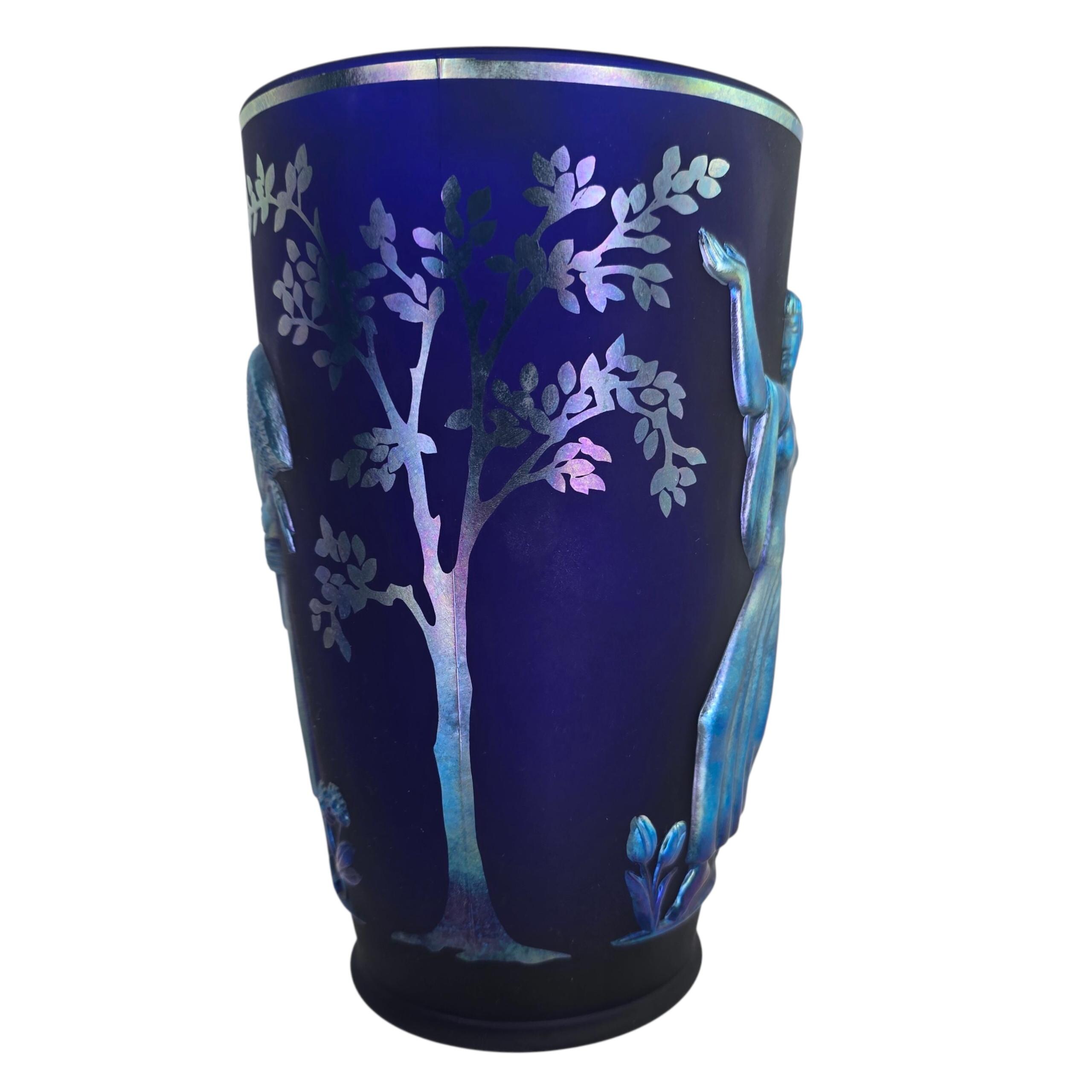 ヴィンテージ フェントン ブルー ファブレネ シーズンズ 花瓶 1998年