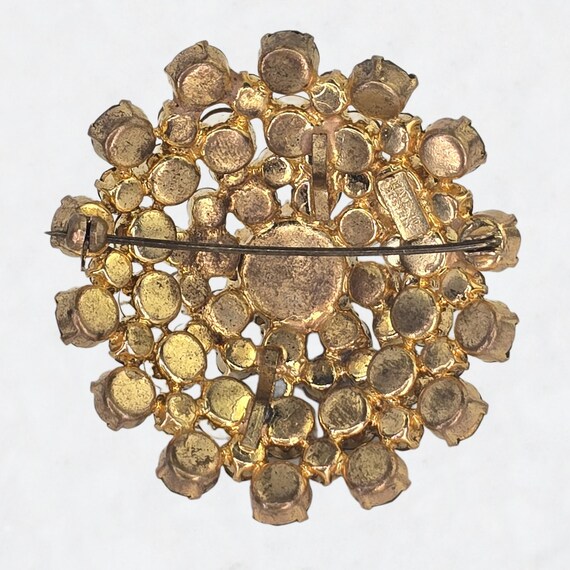 Vintage Austrian Crystal Rhinestone Dome Brooch V… - image 5