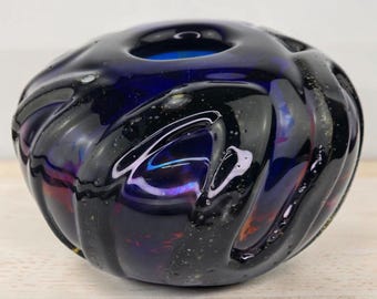アンティークウランガラス製アイスバケツ、希少なワセリンガラス製