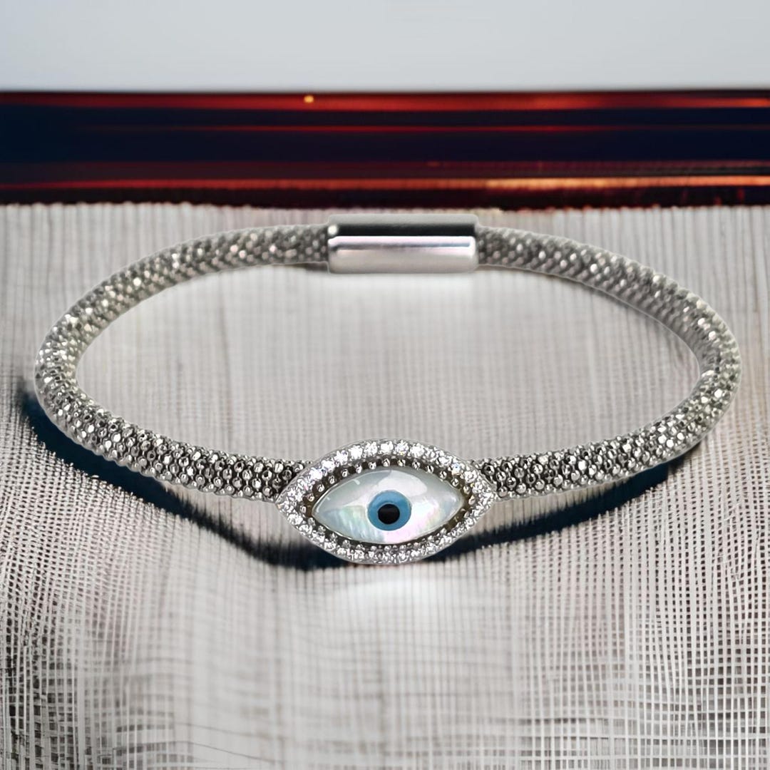 Vintage Sterling Evil Eye Bracelet for Protection Jewelry Italian — free download