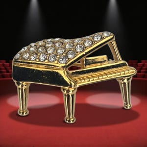 Swarovski Crystal MUSIC Baby Grand Piano Musical Instrument Gold
