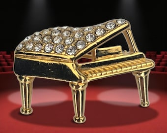 スワロフスキークリスタル MUSIC ベビーグランドピアノ 楽器 ピン