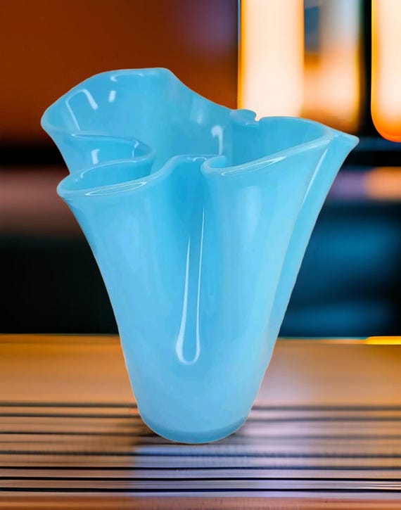 Vintage Fulvio Bianconi Venini Murano Glass Vase Vintage Italy Art