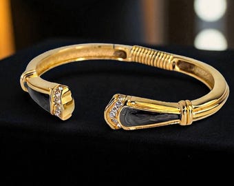 Bracelet vintage Kenneth Jay Lane for Avon avec charnières Bracelet de la collection Duchesse de Windsor KJL for Avon Bracelet vintage KJL doré