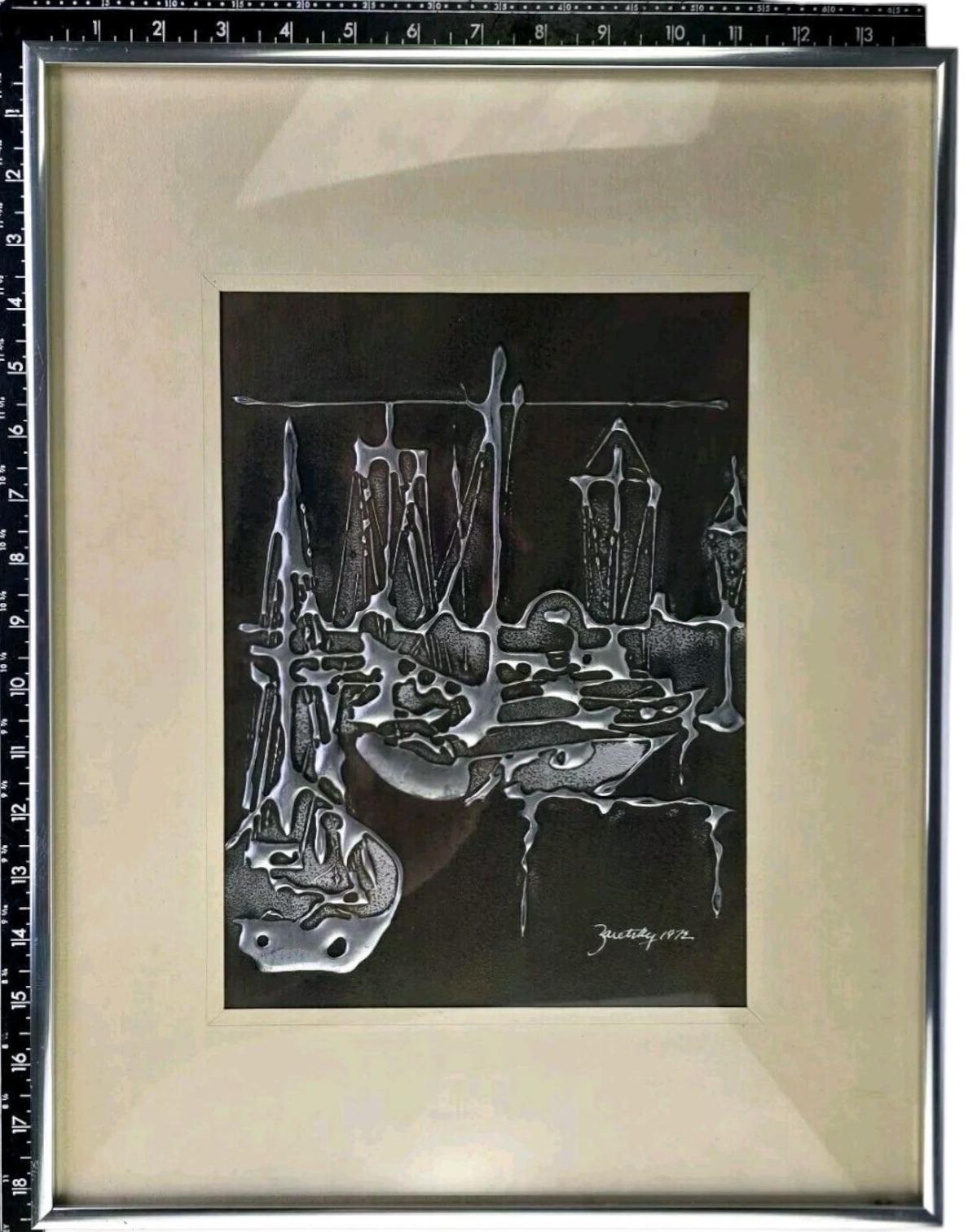 Vintage Joel Zaretsky Signed Contemporary Modernist Mixed Media