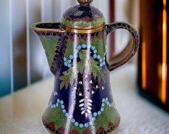 Antique Japanese Cloisonne Miniature Pitcher Antique Cloisonne