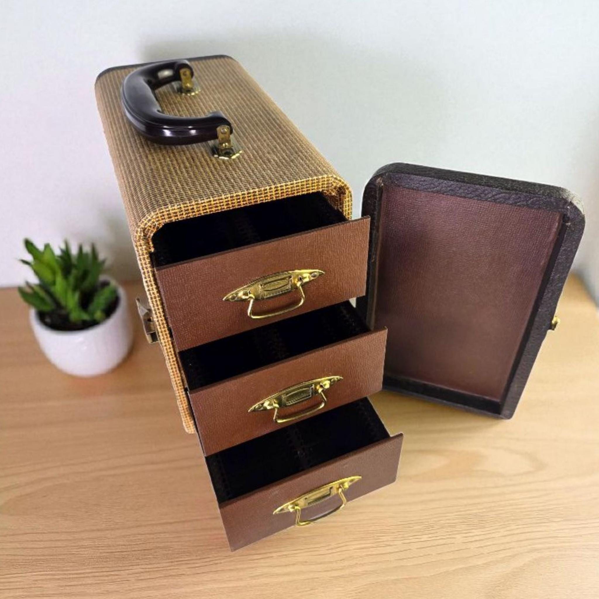 Vintage Barnett & Jaffe Baja 35mm Slide Case 3 Drawer Storage