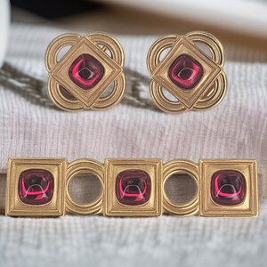Ensemble Bijou Vintage JuLiana Années 60 - Boucles, Collier Et Broche En Cristal Transparent