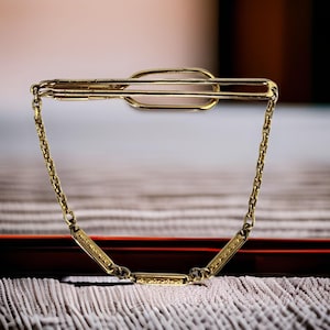 Vintage Swank Vintage Tie Clip with Chain Gold Tone Vintage Tie Clip Midcentury Gold Tone Swank Tie Clip Gold Tone Mens Jewelry Gift for Men
