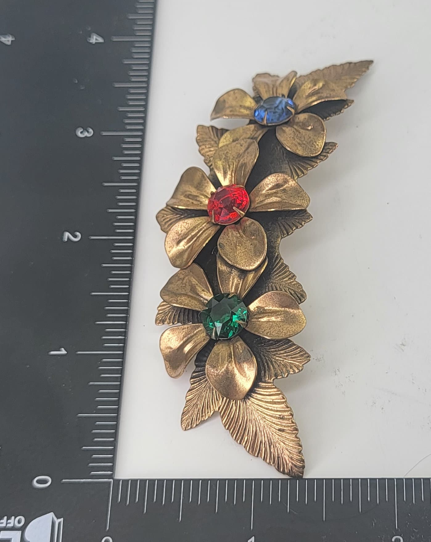 Broche Fantaisie Ancienne - Guirlande De Fleurs - Bijou Vintage