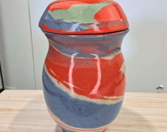 Vintage Hazel Atlas Capri Blue Glass Candy Dish Lidded Blue