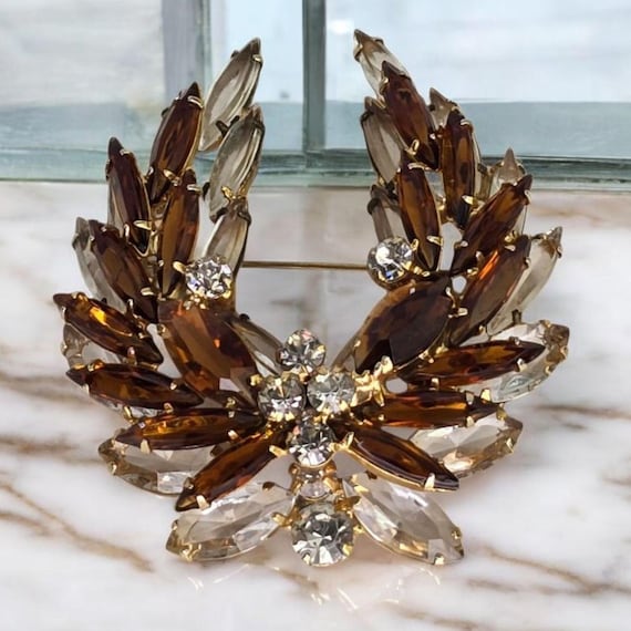 Rare Vintage Juliana Laurel Wreath Brooch Juliana Golden Topaz