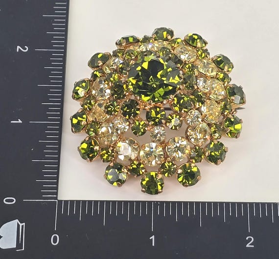 Vintage Austrian Crystal Rhinestone Dome Brooch V… - image 6
