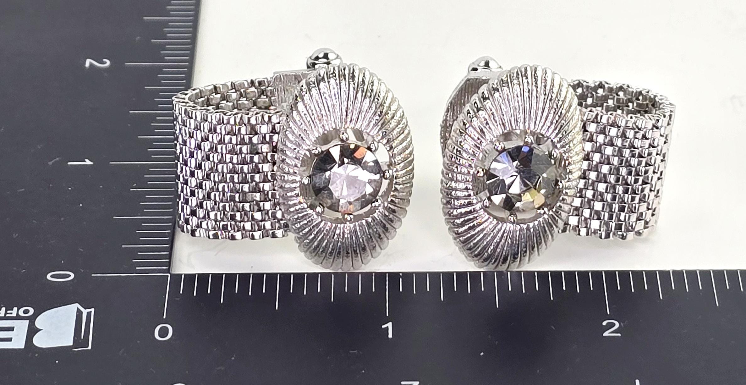 ヴィンテージ ミッドセンチュリー メンズ カフスボタン シルバートーン