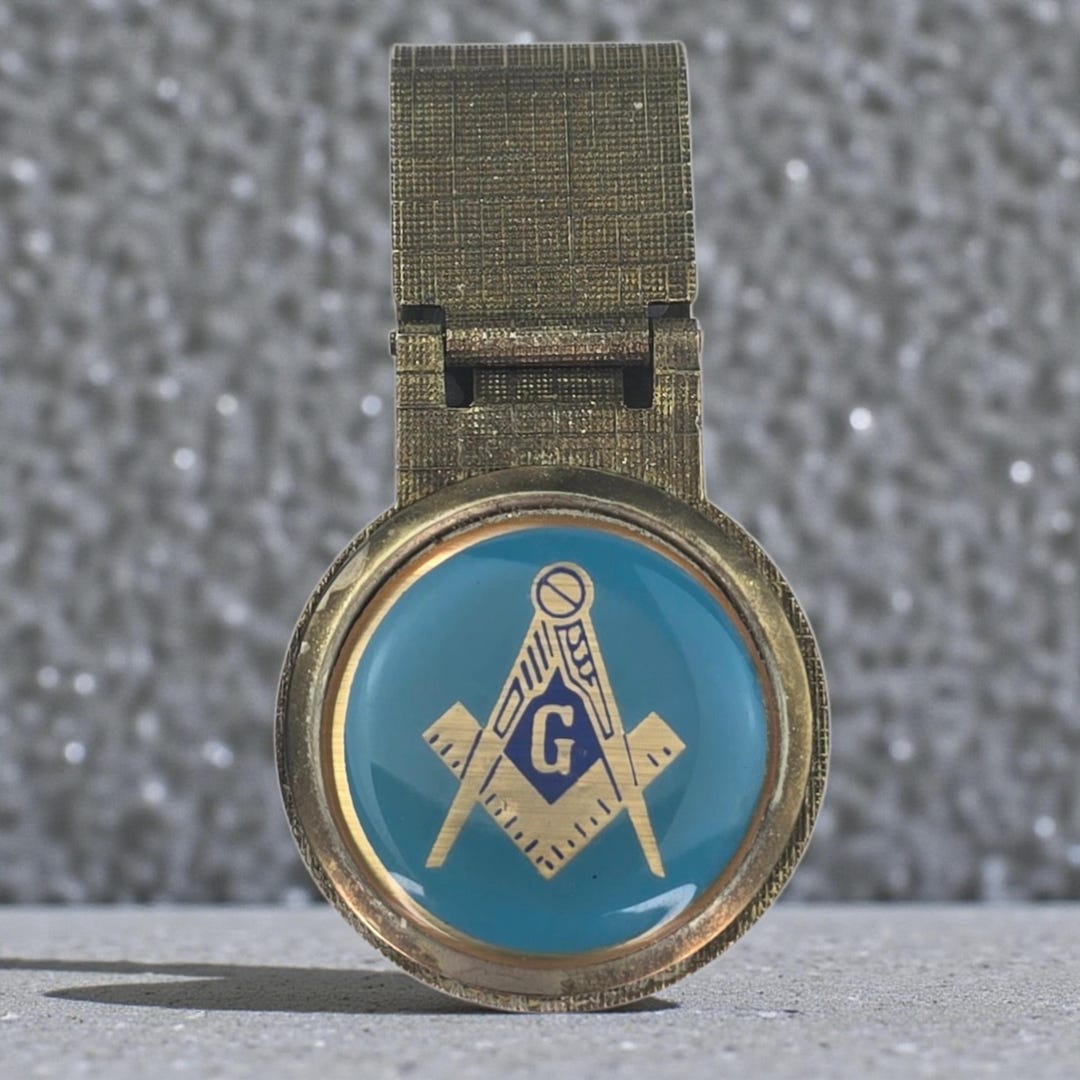 Vintage Masonic Square and Compass Emblem Metal Money Clip Freemason ...