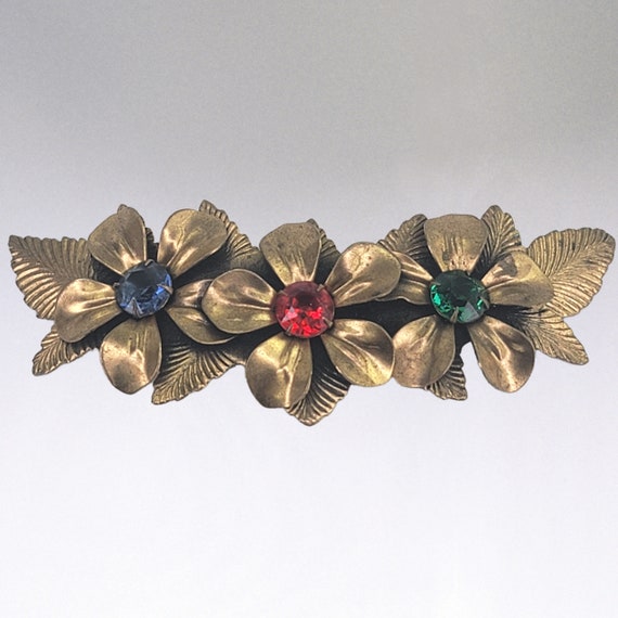Broche Fantaisie Ancienne - Guirlande De Fleurs - Bijou Vintage