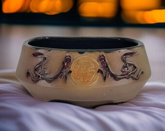 Antique Chinese Shiwan Pottery Bonsai Bowl Antique Asian Dish Unique Vintage Bonsai Planter Asian Decor Antique Shiwan Bonsai Plant Holder