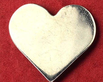 Spilla vintage firmata in argento sterling 925, stile sud-occidentale modernista minimalista a forma di cuore, regalo d'amore per anniversario.