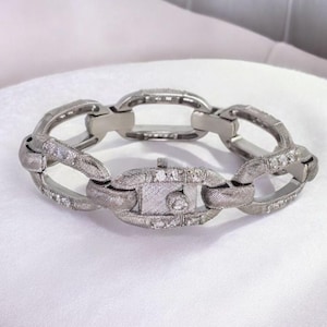 Vintage Judith Ripka Sterling Silber CZ Diamonique Kabel Link Armband Sterling Silber signiert Judith Ripka Armband Vintage Designer Schmuck