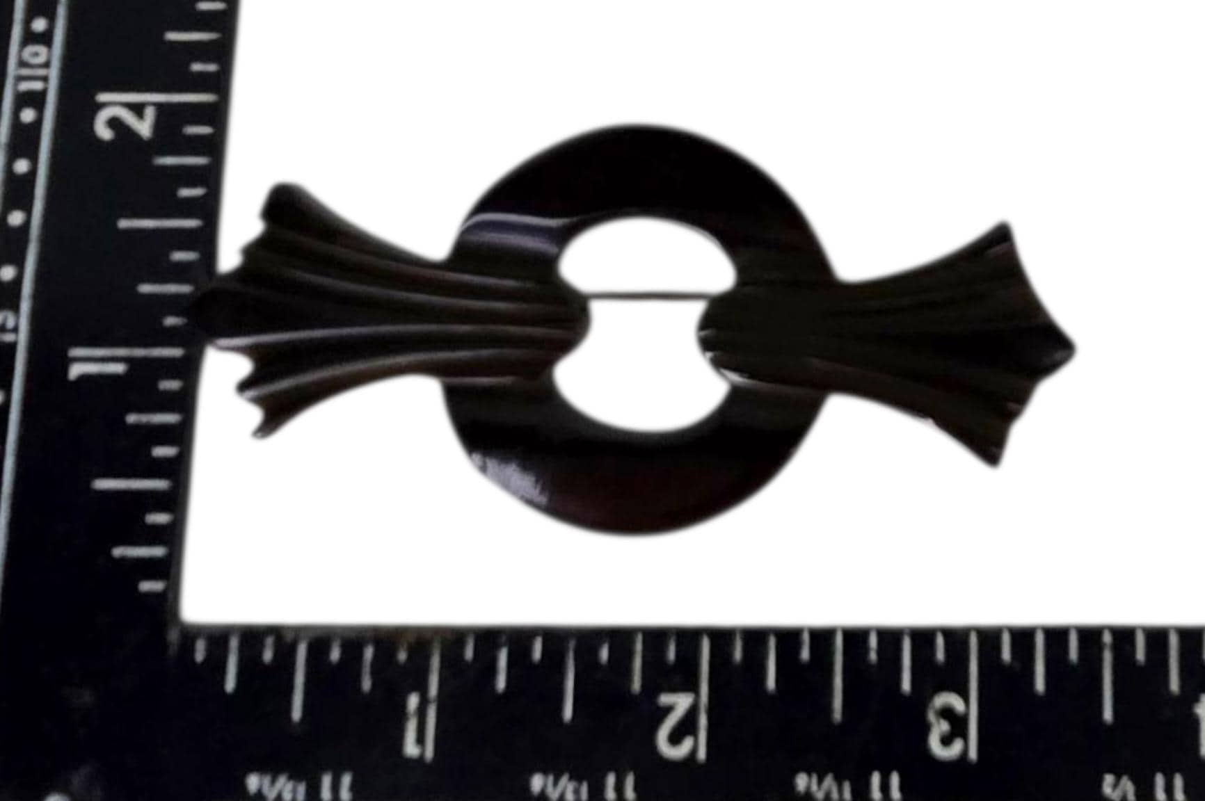 Broche Vintage Années 20-30 En Bakélite Noire Et Jais - Occasion