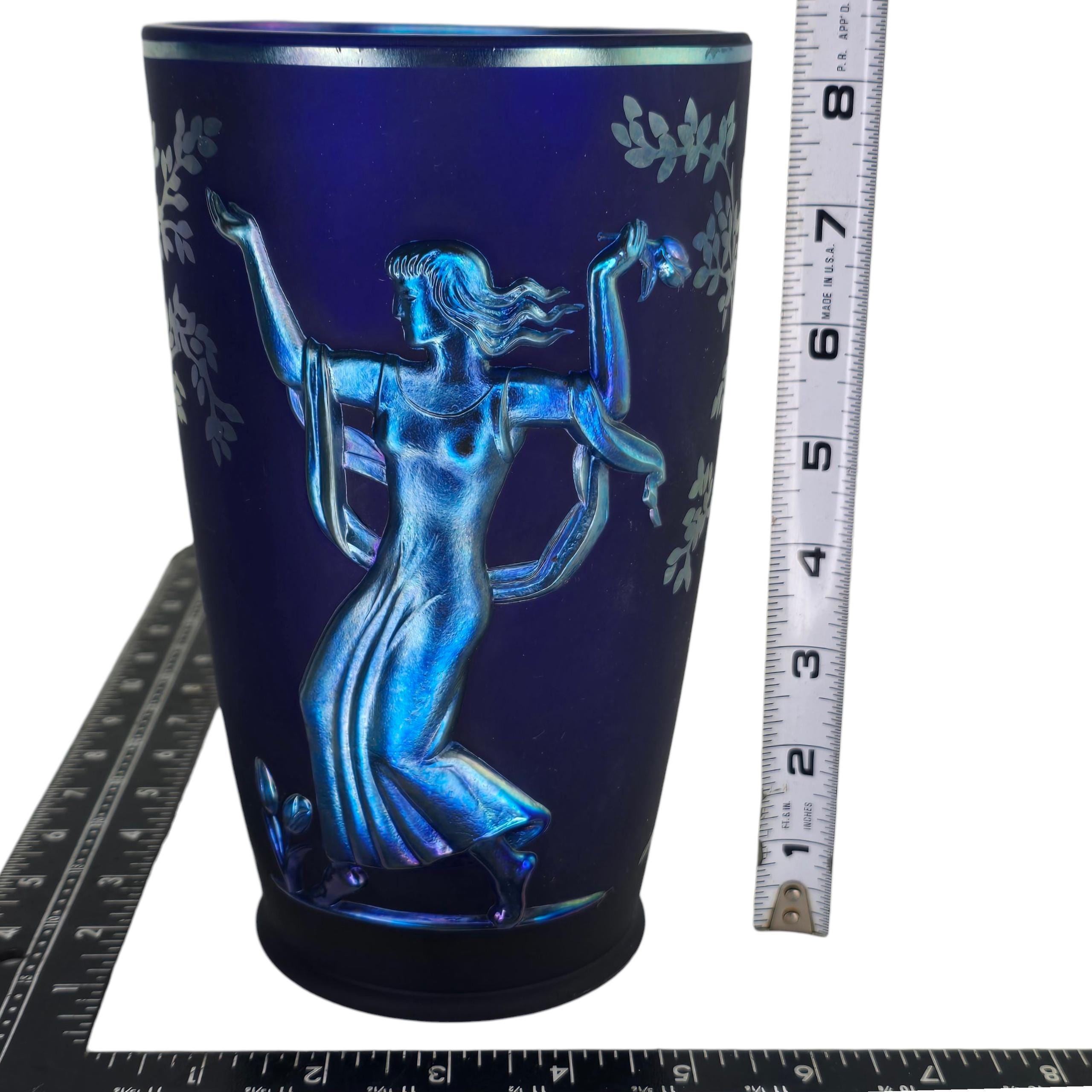 ヴィンテージ フェントン ブルー ファブレネ シーズンズ 花瓶 1998年