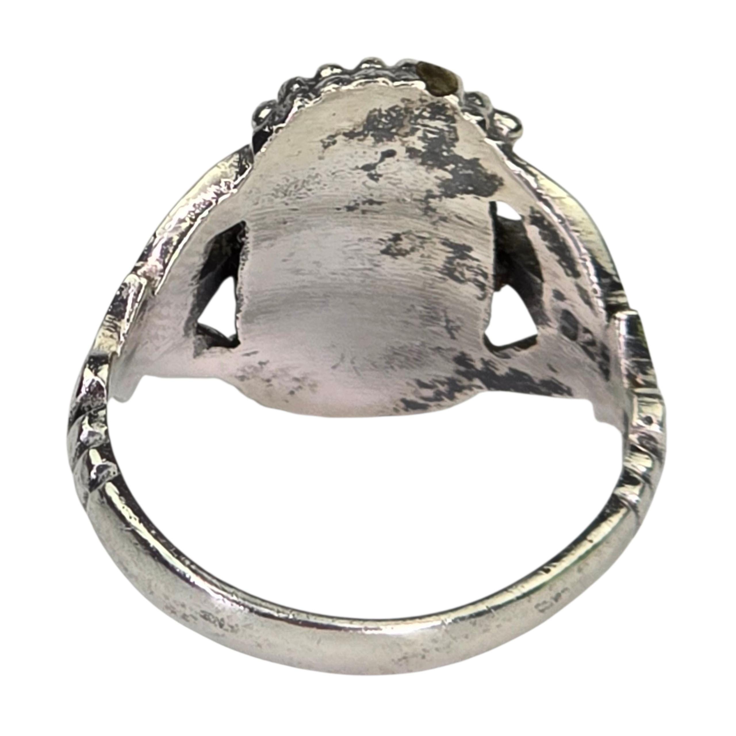 Vintage Signed ND 925 Sterling Silver Onyx Ring Size 6 Ring 