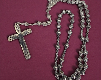 ヴィンテージ 835 シルバー ロザリオ：1970年代のカトリックの祈り 
