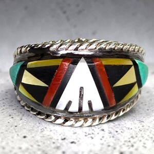 ZUNI CENA WEEBOTHEE インレイ　リング STERLING Weebothee Zuni - Etsy