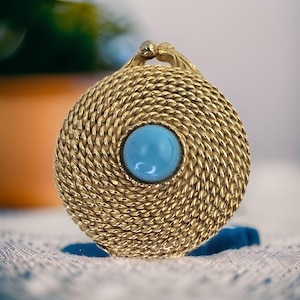 Vintage Estee Lauder Compact Gold Tone Vintage Perfume Compact Empty Estee Lauder Perfume Holder Gold & Blue Stone Small Vintage Trinket Box