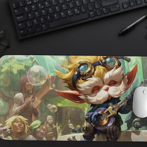 League of Legends Heimerdinger Mouse Pad, Champions Wallpaper, Gaming Desk Mat, Lol Wallpaper, Gaming Mouse Pad, Desk Accessories Men Gift