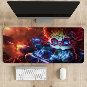 League of Legends Heimerdinger Mouse Pad, Champions Wallpaper, Gaming Desk Mat, Lol Wallpaper, Gaming Mouse Pad, Desk Accessories Men.
