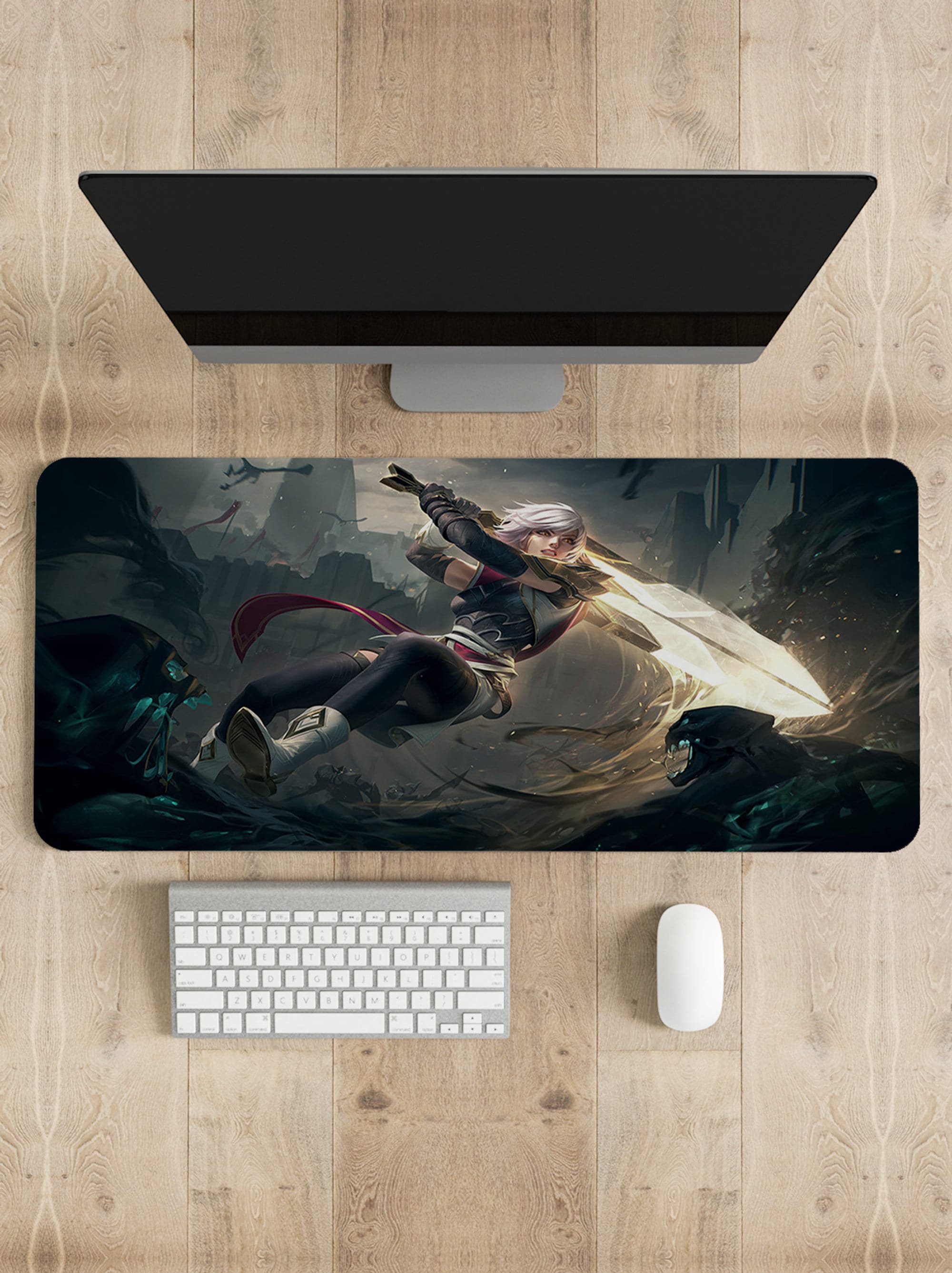 League of Legends Custom Riven, Different sizes Mouse Pad, Gamer Gifts For Her, Desk Accessories Men, Xxl Mouse pad, Gaming Deskmat.