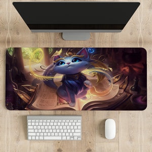 League of Legends Custom Yuumi Mousepad, Gamer Gifts for Him, Desk Accessories Men, Champions Wallpaper, Gaming Desk Mat, Lol Wallpaper.