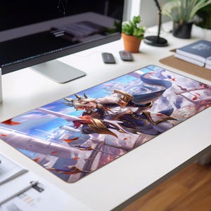 LOL Champion Battle Queen Janna Gaming-muismat, grote bureaumat cadeau voor League of Legend-fans, computeraccessoires, LOL fanart bureaumat