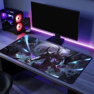 champion Irelia Nightblade Splash Desk Mat Large Size, Lol Mouse Pad for Gamers, League of Legend Gaming Desk Mat, Custom Keyboard Mat