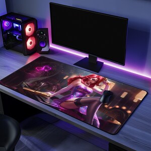 LOL Missfortune Secretagent Splash Sexy Champion Custom muismat, League of Legend bureaumat groot formaat, grote muismat, gaming bureaumat cadeau
