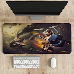 League of Legends Custom Corki Mousepad, Different sizes Printing Mouse Pad, Gamer Gifts For Her, Desk Accessories Men, Desk Mat Gaming.