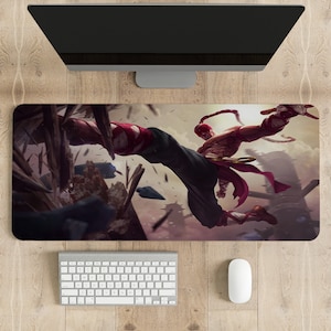 League of Legends Custom LeeSin Mousepad, Gamer Gifts for Him, Desk Accessories Men, Champions Wallpaper, Gaming Desk Mat, Lol Wallpaper.
