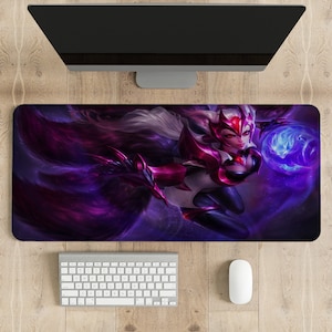 League of Legends Custom Ahri, muismat in verschillende maten, gamercadeaus voor haar, bureauaccessoires heren, XXL-muismat, gaming-bureaumat.