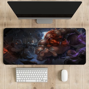 League of Legends Gragas, League of Legends Gaming Deskmat, LOL Characters Desıgn, Gift for LOL Player, pc games mousepad, XXL Desk Mat