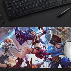 Yuumi Jinx Yasuo Lux Blitzcrank Teemo  LOL Fan Art Mousepad Gift for Friend, LOL Universe Festive Theme League of Legends Gaming Desk Mat