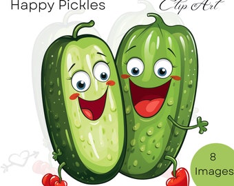 Instant Download | Pickled Cucumber | Pickle Illustration | Valentine Cards | Pickle Svg | Pickle Lover | Funny Clipart | Commercial Use