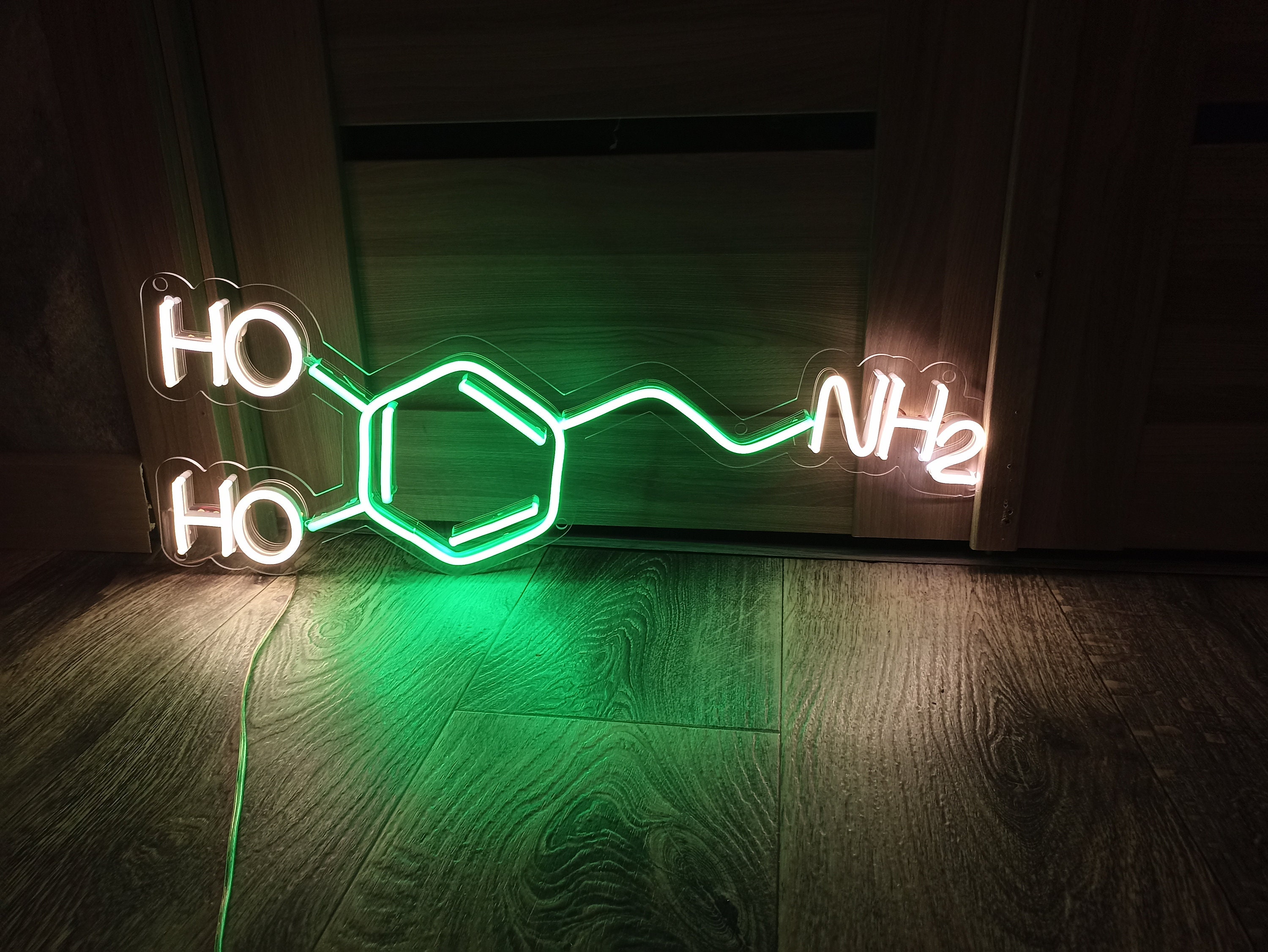 ドーパミン　ネオン看板 化学構造 LEDライト Dopamine Neon Sign – Chemical Formula Neon Light for Science Room
