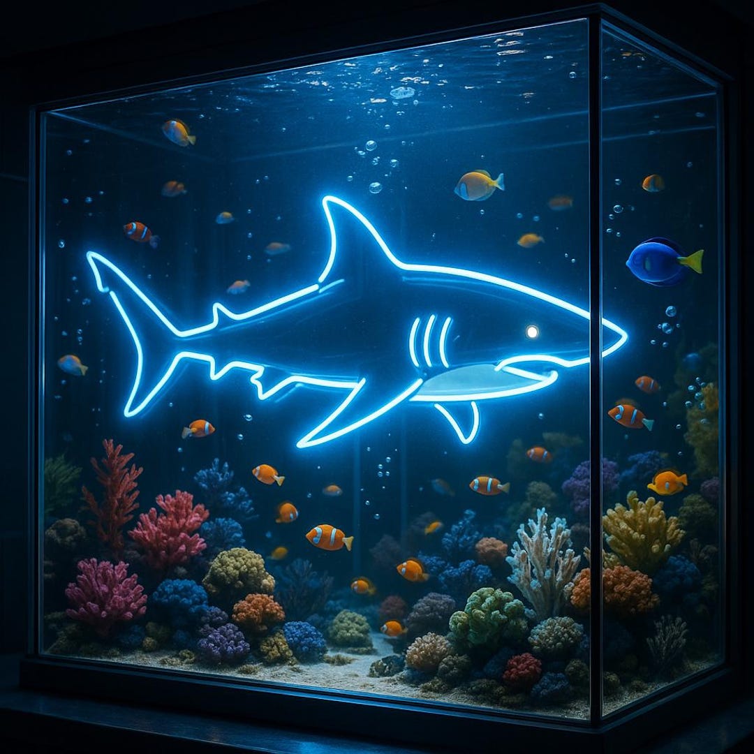 Shark Led Sign Shark Neon Sign – Ocean LED Light for Wall Decor, Cool Shark Wall Art ...