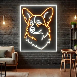 Corgi neon sign, corgi neon light, corgi shaped neon sign, dog neon sign, corgi light decor, corgi LED neon sign, corgi wall sign