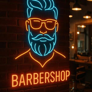 Barbershop neon sign, barber pole neon light, barbershop neon sign, neon barber shop light, neon barber pole sign, barber shop LED sign
